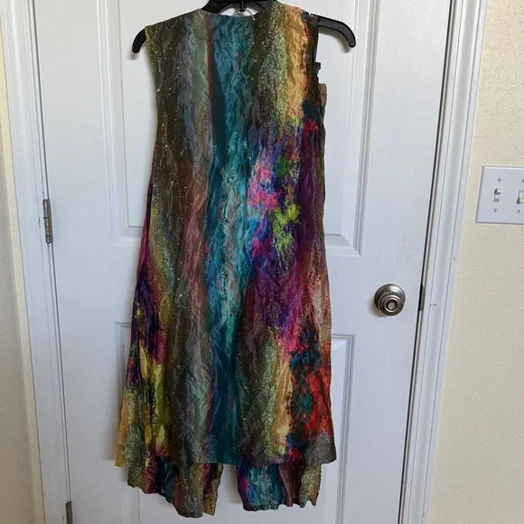 Bryn Walker women Zen Multicolor Layered Taffeta Vest and pants set - Picture 11 of 17